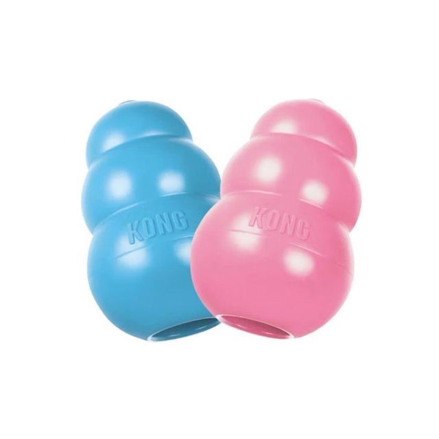 KONG Puppy ของเล่นยาง ยางกลมกัดเล่นสำหรับสุนัข แกลกลางมีรูซ่อนขนม สามารถใส่ขนมสุดโปรดของเหล่าเจ้านายได้