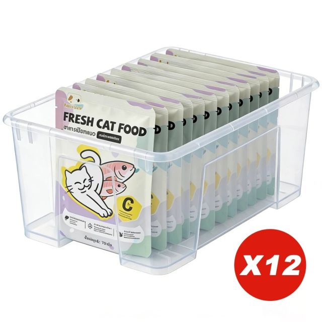 อาหารแมวเปียก รสแซลมอน 12 ชิ้น แบรนด์ Ketzuzu